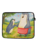 Mr. & Mrs. Panda Laptop Tasche Pinguin mit Kind Design ohne Spruch in Weiß