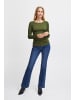 Fransa Longsleeve FRHIZAMOND 2 T-shirt - 20607461  Feminines Langarmshirt mit Spitzenborte in Grün