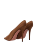 Amina Muaddi Braun Satin High Absatz Pumps