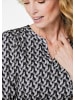 GOLDNER Kurzgröße:  Elegantes Blusenshirt mit V-Ausschnitt in grau / gemustert