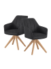 DUBI Möbel 2er-Set: Drehstuhl THOMAS-ELLY in Wildleder-Schwarz - (B)57 x (H)85 x  (T)62 cm