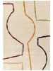 KADIMA DESIGN Teppich Wolle Handgetuftet, Abstraktes Linienmuster, Beige Bunt, Weich