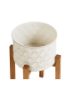 Beliani Outdoor Blumentopf ROSEE in Weiß/Beige/Braun - (W) 20 x (H) 32 x (L) 20 cm
