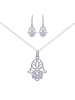 Alexander York Schmuckset HAMSA LOTUS FLOWER in 925 Sterling Silber, 4-tlg.