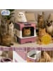 Coemo Katzentoilette geruchsneutral mit Deckel und Schublade in Rosa
