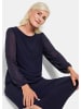 GOLDNER Kurzgröße:  Edles Langarmoberteil mit Glitzerärmeln in marine