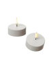 Uyuni 2er Set LED Maxi Teelichter aufladbar Timer D: 6cm in weiß