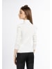 myMo ROCKS Damen Rippstrick Pullover in Wollweiss
