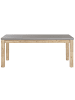 Beliani Gartentisch OSTUNI in Grau/Heller Holzfarbton - (W) 90 x (H) 75 x (L) 180 cm