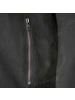 Milestone Lederjacke Kapuze Lammvelour in Schwarz