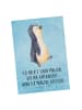Mr. & Mrs. Panda Postkarte Pinguin marschieren mit Spruch in Eisblau