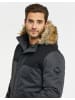 Threadbare Wintermantel THB Jacket Parkston in Schwarz/ Dunkelgrau