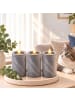 relaxdays 3 x LED Kerzen in Grau - (H)16,5 x Ø 7,5 cm