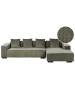Beliani Ecksofa LUNGO in Grün/Schwarz - (W) 285 x (H) 62 x (L) 160 cm
