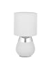 relaxdays Tischlampe in Grau/ Silber - (H)32 x Ø 18 cm