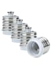 Intirilife 4er Set Lampenadapter E40 auf E27 in WEISS