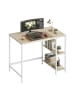 VASAGLE Schreibtisch Barnet in Beige-Weiß - (B)100 x (H)76 x (T)50 cm