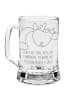 Mr. & Mrs. Panda Gravur Bierkrug Einhorn Fliegendes Pferd mit Sp... in Transparent