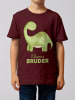 wat? Apparel T-Shirt Dinosaurier 04 Kleiner Bruder in Weinrot