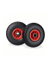 relaxdays 8x Sackkarrenrad in Schwarz/ Rot - 3.00-4