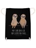 Mr. & Mrs. Panda Jutebeutel Faultier Pärchen mit Spruch in Schwarz