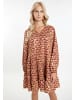 IZIA Damen Kleid in Kamel Mehrfarbig
