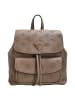 Guess Cresidia II SML - Rucksack (black logo) in dark taupe logo