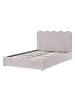 Beliani Doppelbett NANTERRE in Beige/Grau - (W) 147 x (H) 104 x (L) 215 cm