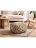 Beliani Pouf GOPI in Beige/Braun - (W) 50 x (H) 30 x (L) 50 cm