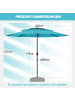 COSTWAY 300cm Sonnenschirm windfest stabil in Türkis