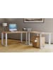 VCM  U Schreibtisch Eckschreibtisch L Form 220x160x80 in Weiß / Sonoma-Eiche