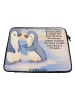 Mr. & Mrs. Panda Laptoptasche Pinguine trösten Design mit Spruch in Weiß