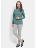 GOLDNER Kurzgröße:  Feinstrickpullover mit Rollkante in graugrün