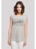 F4NT4STIC T-Shirt Valentine Herz Hugs Love Flowers in grau meliert