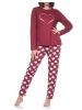 NORMANN Schlafanzug Pyjama langarm Herz Tupfen Punkte in rot1