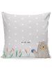 Mr. & Mrs. Panda Dekokissen Otter Stein ohne Spruch in Grau Pastell