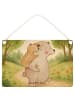 Mr. & Mrs. Panda Wandbild Holz Papa Bär Design ohne Spruch in Weiß