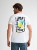 Petrol Industries T-Shirt mit Rückenprint CosmosAzul in Weiß