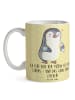 Mr. & Mrs. Panda Tasse Pinguin Diabetes mit Spruch in Gelb Pastell
