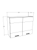 VCM  Küchenschrank B. 80 cm Hängeschrank Küche Esilo in Weiß / Anthrazit