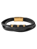 Adeliás Unisex Armband – Lederarmband aus Leder 23 cm in schwarz