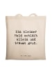 Mr. & Mrs. Panda Tote Bag Spruch Alleine schlafen lernen mit Spruch in Creme