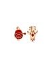 myMo Women Box Chain Necklace in Rose Gold Turquoise