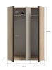 ebuy24 Kleiderschrank Oakland Eiche 130 x 53 cm