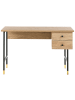 Beliani Schreibtisch ABILEN in Braun/Schwarz/Gold - (W) 120 x (H) 77 x (L) 60 cm