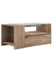 VCM  Holz Sofatisch Couchtisch Schublade Glas Tindala in Honig-Eiche
