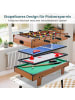 COSTWAY 4 in 1 Spieltisch Tischkicker in Hellbraun