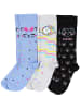 TupTam Mädchen Knielange Socken Gemustert 3er Pack in schwarz/blau