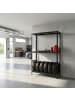 relaxdays Reifenregal in Schwarz - (B)120 x (H)180 x (T)40 cm