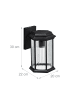 relaxdays Außenlampe in Schwarz/ Transparent - (B)20 x (H)30 x (T)22 cm